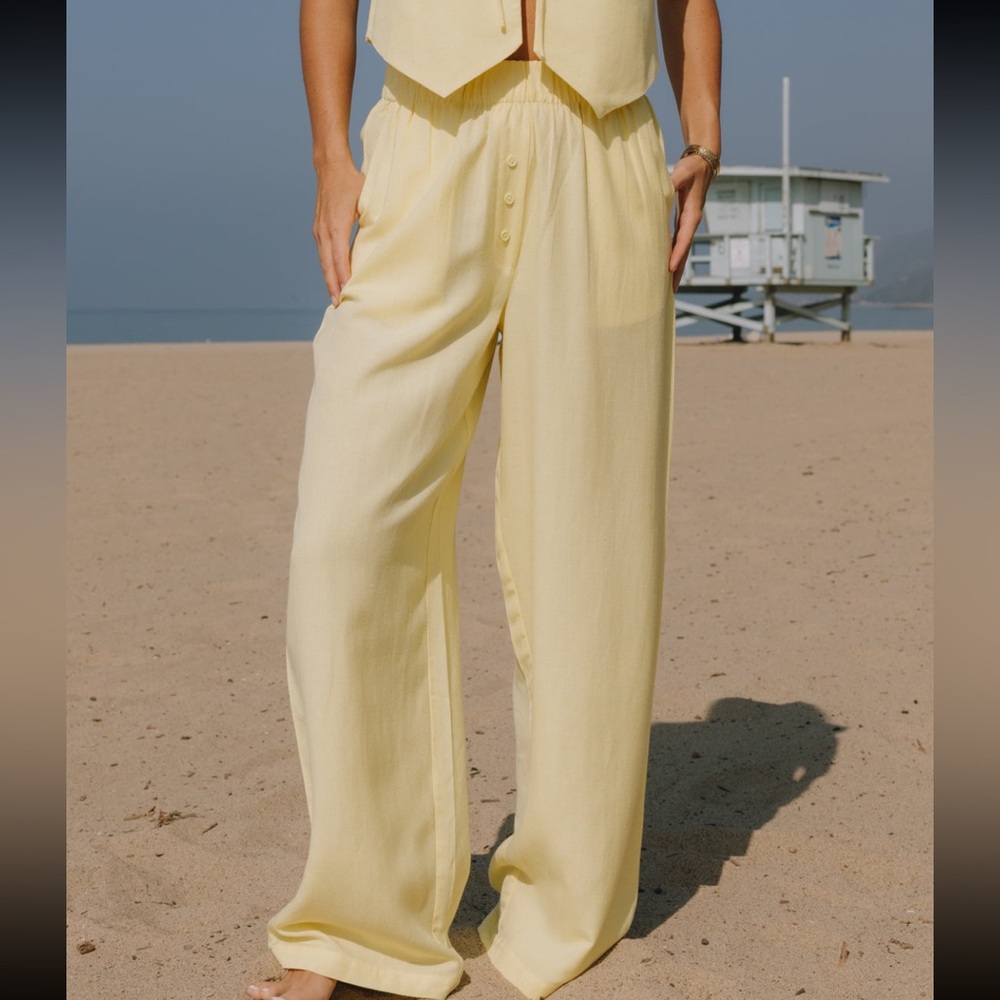 NWT Daily Drills Linen Resort Pants in Lemonade - XS/S